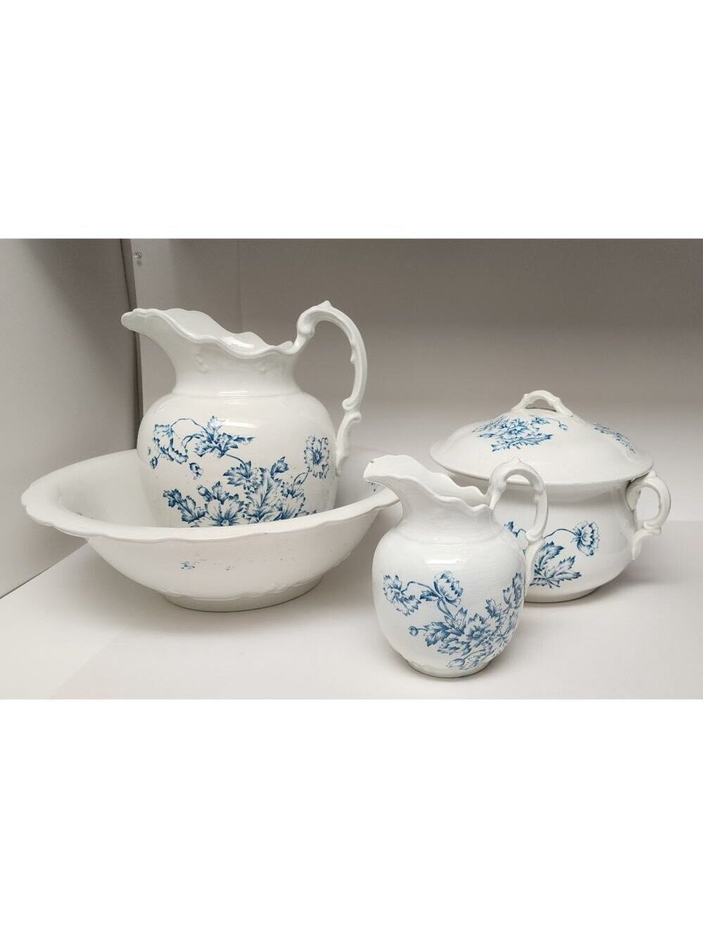 Warranted England Antique 1940s 5pc Pitcher/ Basin Wash Set Super Rare Find - Picture 2 of 16